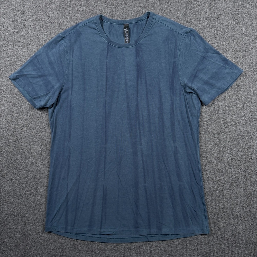 Lululemon Mens The Fundamental T Shirt Blue Tie Dye Large Performance Tee